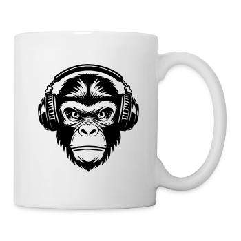 Monkey Head Streetwear DJ Grooves Urban Shirt - Mug - white - Right