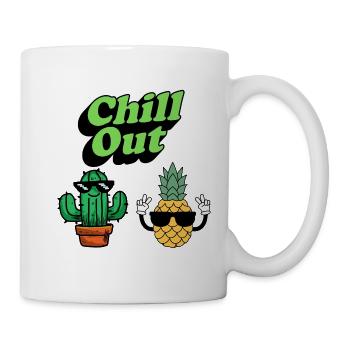 Chill Out Kaktus und Ananas - Tasse - Weiß - Rechts