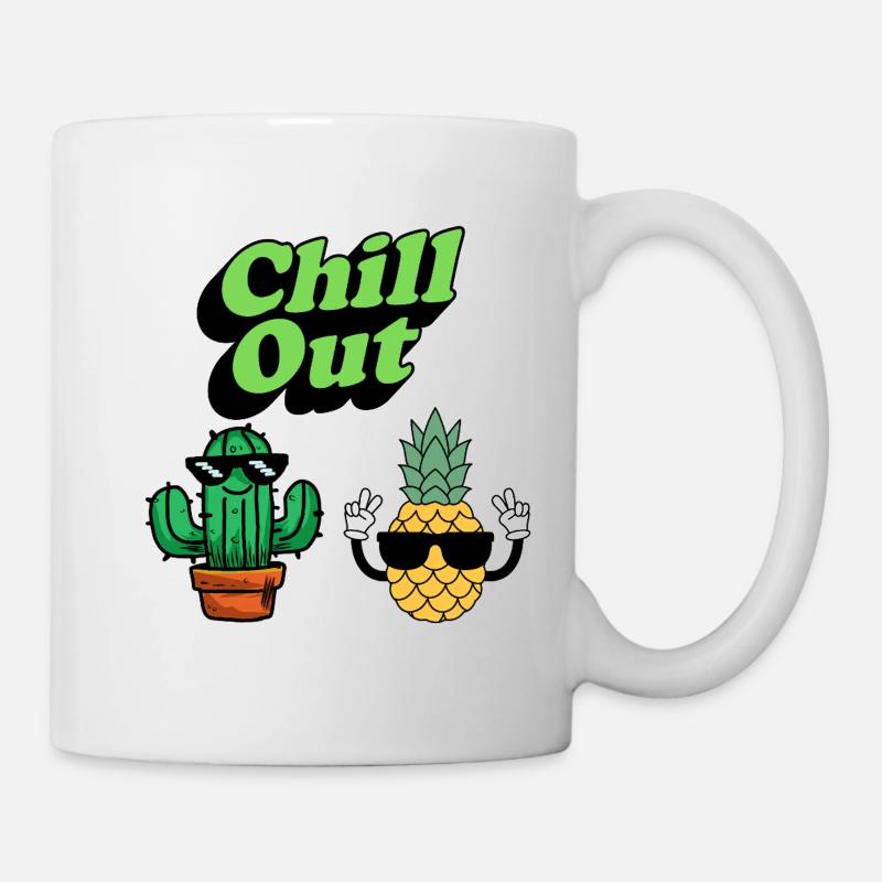 Chill Out Cactus et ananas - Mug blanc - blanc