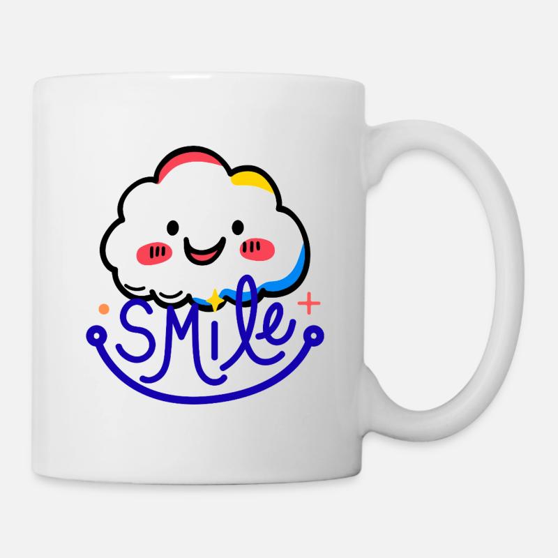 Eine Wolke und ein buntes Lächeln - Tasse - Weiß