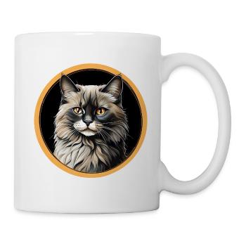 Ragdoll Katzenporträt - Tasse - Weiß - Rechts