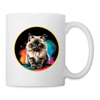Ragdoll Katzenportrait - Tasse - Weiß - Rechts