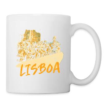 Monument Discoveries Lissabon ocker Illustration - Tasse - Weiß - Rechts