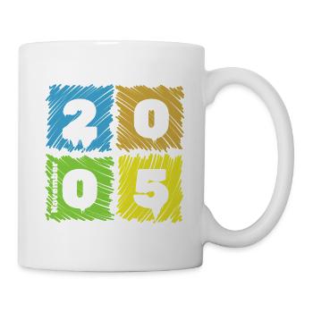 20. Geburtstag Farbige Patches depuis 11/2005 - Mug blanc - blanc - Droite