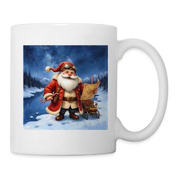 Vintage Weihnachtsmann auf Eis - Tasse - Weiß - Rechts