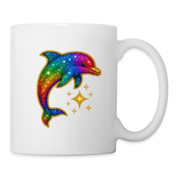 Rainbow Shining Dolphin of the Stars - Mug - white - Right