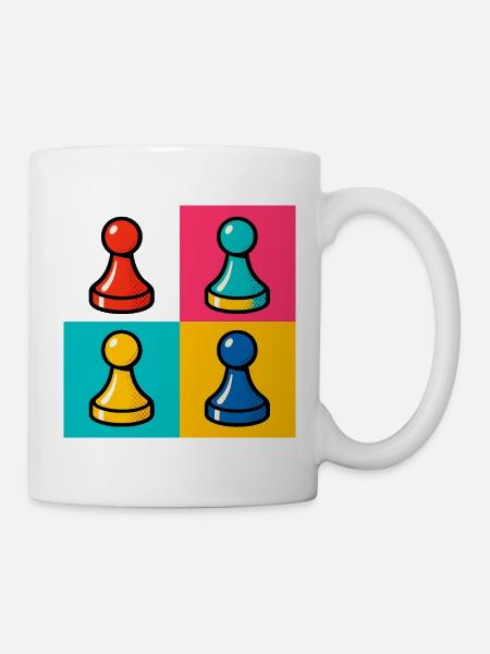 PopArt Pièce de jeu quadricolore - Mug blanc - blanc