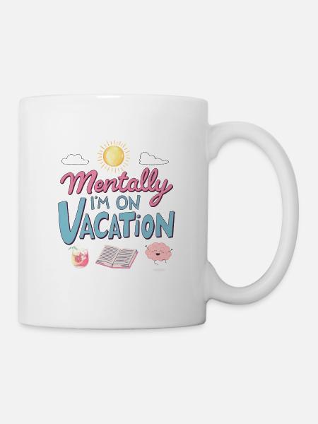 Mentally Somewhere Else Retro Design - Tasse - Weiß