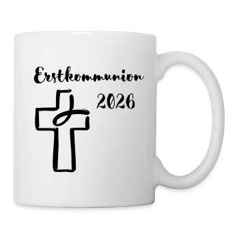 Celebrate First Communion 2026 Fish dives into cross - Mug - white - Right