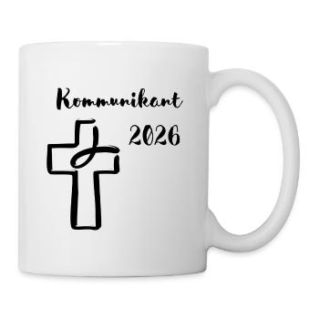 Communiant 2026 Première Communion Poisson-Croix - Mug blanc - blanc - Droite