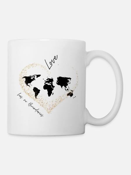 Love has no boundaries coeur doré - Mug blanc - blanc