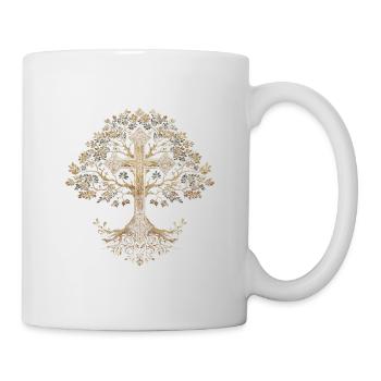 Croix Chrétienne Arbre Foi - Mug blanc - blanc - Droite