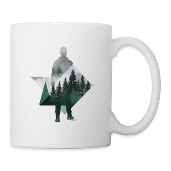 Modern Forest Geometric Human Silhouette - Mug - white - Right