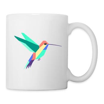 Bunte geometrische Kolibri-Kunst - Tasse - Weiß - Rechts