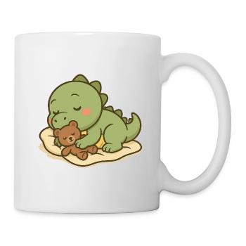 Schlaf gut, kleiner Dino - Tasse - Weiß - Rechts