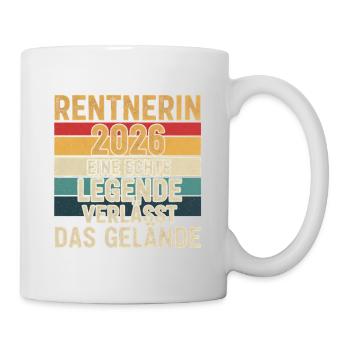 Rentnerin 2026 Echte Legende verlässt das Gelände - Tasse - Weiß - Rechts
