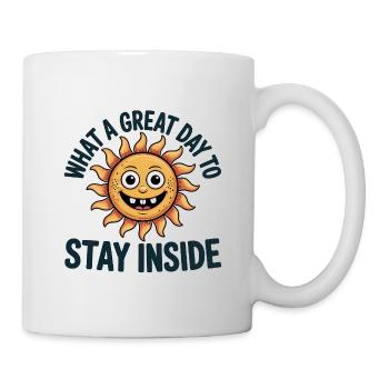Quelle belle journée pour rester à l’intérieur - T-Shirt drôle - Mug blanc - blanc - Droite
