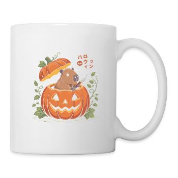 Capybara Pumpkin - Funny Halloween T-Shirt - Mug - white - Right