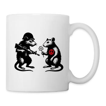 Guerre et Paix | Rats Banksy Street Art Style - Mug blanc - blanc - Droite
