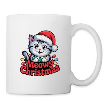 Christmas Cat – Meowy Christmas Cute Holiday - Mug - white - Right