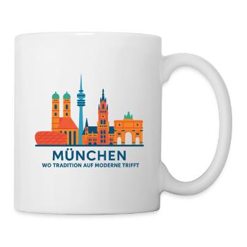 Silhouette de Munich : la tradition rencontre la modernité - Mug blanc - blanc - Droite