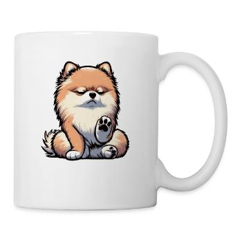 Sprich mit der Pfote Zwergspitz Zwergspitze Spitz - Tasse - Weiß - Rechts
