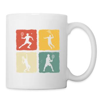 Tennis Retro Joueur de tennis T-shirt Jouer au tennis - Mug blanc - blanc - Droite