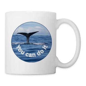 Du kannst es schaffen - Wale Motivation - Tasse - Weiß - Rechts