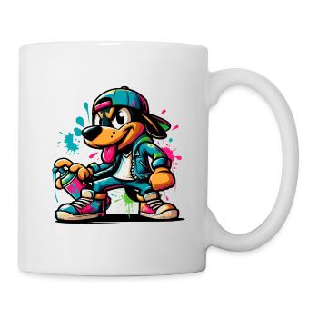 Graffiti Dog Skateboard Style - Mug - white - Right