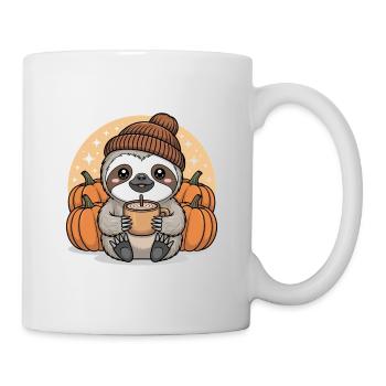 Cuddly Sloth with Pumpkins Autumn - Mug - white - Right