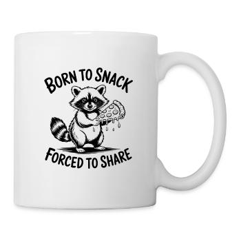 Born to Snack, Forced to Share - Funny Raccoon - Mug - white - Right