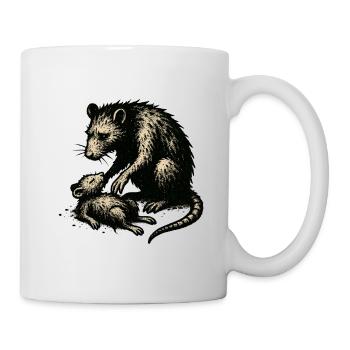 Rat mother and offspring vintage - Mug - white - Right