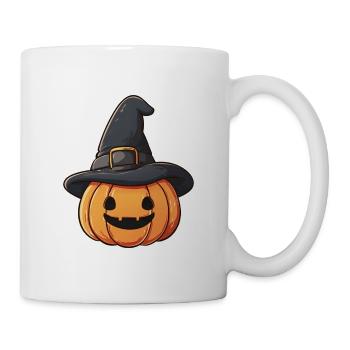 citrouille et chapeau de sorcière - Mug blanc - blanc - Droite