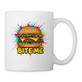 Pop Art Burger Bite Me - Mug - white - Right