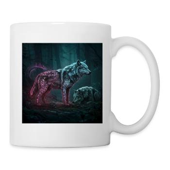 Neon runes Wolfwald in the moonlight - Mug - white - Right