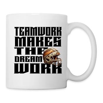 Casque de football vintage style bronze citation de motivation - Mug blanc - blanc - Droite