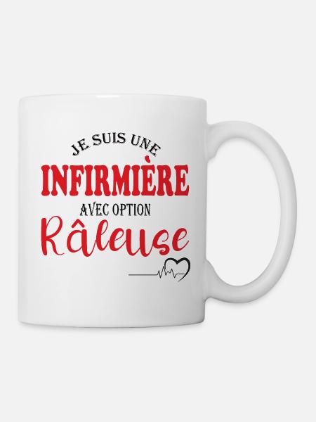 Cadeau pour une infirmière avec option râleuse - Mug blanc - blanc