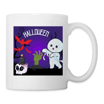 Mignon Halloween Momie et Zombie Main - Mug blanc - blanc - Droite