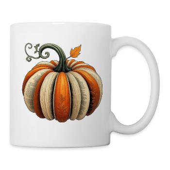 Bibliophile Kürbis Aus Büchern Herbst - Tasse - Weiß - Rechts