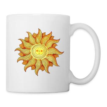 Lächelnde Sonne Aquarell-Style - Tasse - Weiß - Rechts
