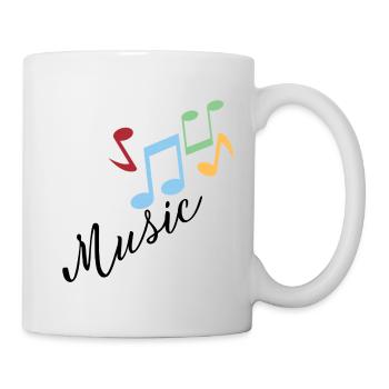 Colorful musical notes - Mug - white - Right