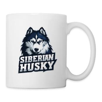 Siberian Husky Dog – Hunde Portrait - Mug - white - Right