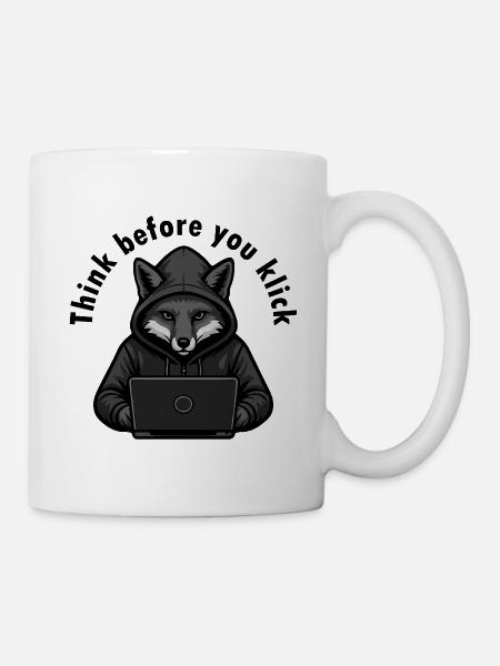 Réfléchissez avant de cliquer - Cybersécurité - Mug blanc - blanc