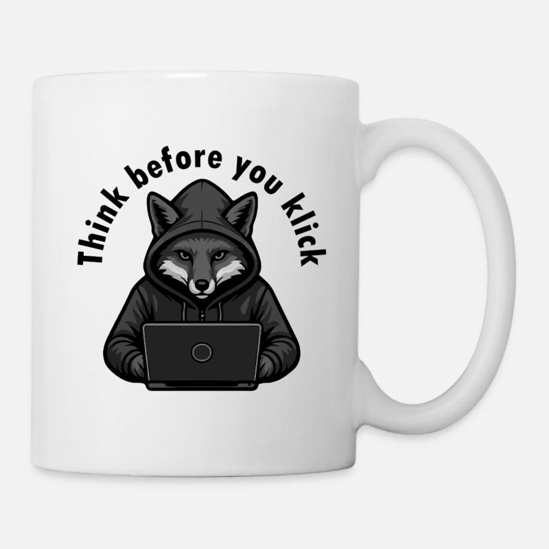 Réfléchissez avant de cliquer - Cybersécurité - Mug blanc - blanc