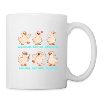 Drôle d’oie Design Fou, Doux, Intelligent, Bizarre - Mug blanc - blanc - Droite