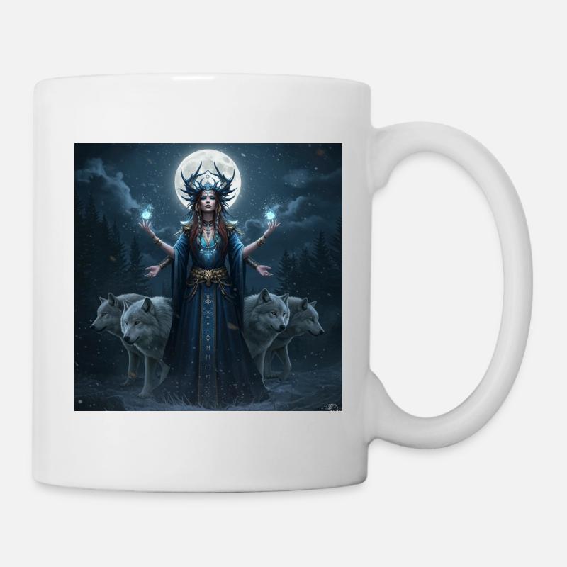 Lune Reine des Loups - Mug blanc - blanc
