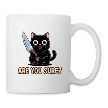 Are you sure? - Funny Cat T-Shirt - Mug - white - Right