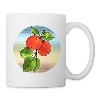 Äpfel - Tasse - Weiß - Rechts