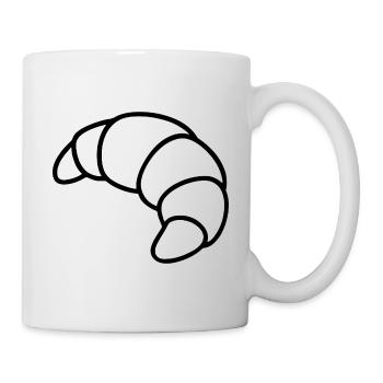 Croissant Skizze – französisches Frühstücksmotiv - Tasse - Weiß - Rechts