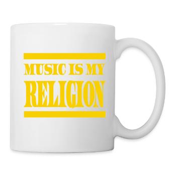Musik ist meine Religion – Sonderausgabe - Tasse - Weiß - Rechts